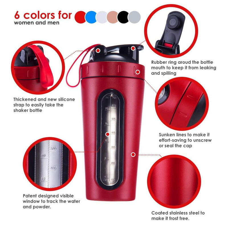 Toofeel Stainless Steel Shaker - Red (28 oz) - زجاجة شيكر